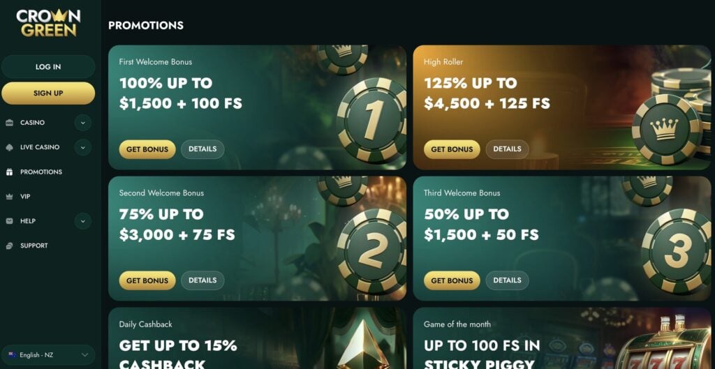 Crowngreen Casino Bonus