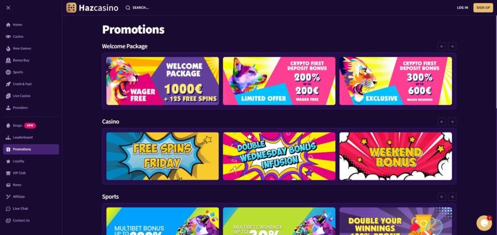 Haz Casino Bonus