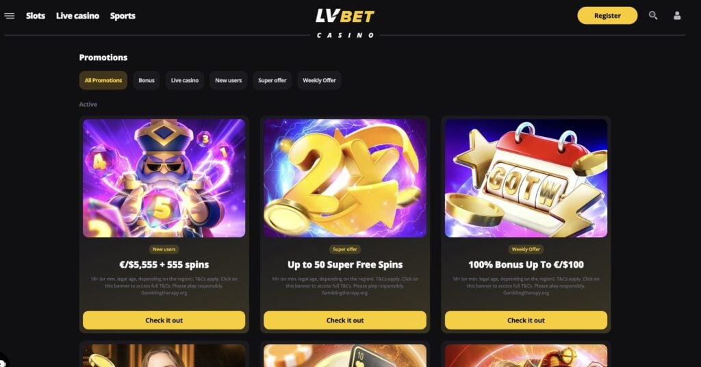 LV BET Casino Bonus