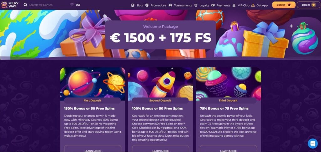 MilkyWay Casino Bonus