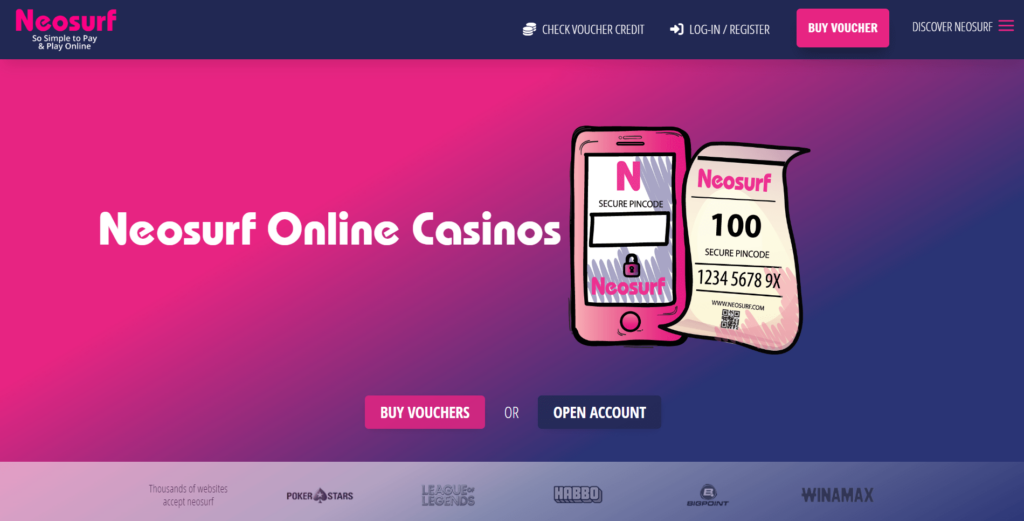 Neosurf vouchers function as a cash-equivalent deposit method, meaning no bank details are shared with the casino.