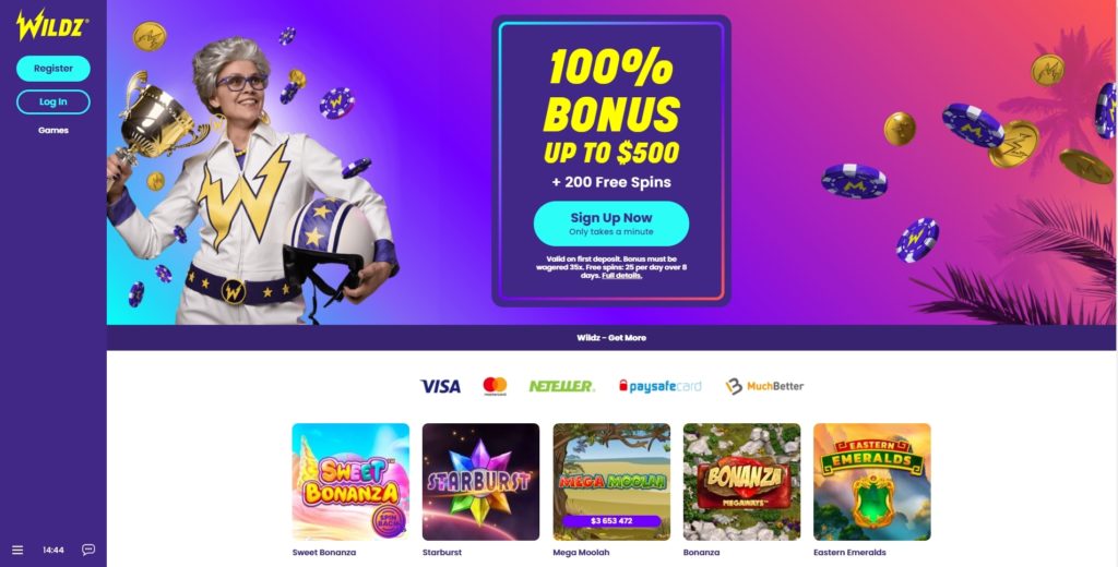Wildz Online Casino Screenshot